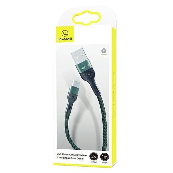 Kabel Pleciony USAMS Micro USB U55 2A 1m SJ450USB02 US-SJ450 Zielony