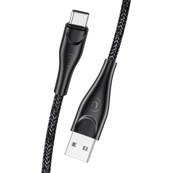 Kabel Pleciony USAMS USB-C 1m 2A U41 SJ392USB01 US-SJ392 Czarny