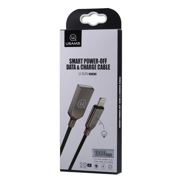 Kabel USAMS Lightning Power-off U-Sun 1,9m Czarny