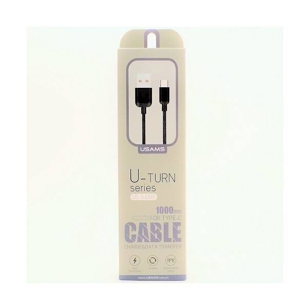 Kabel USAMS U-Turn USB-C 2A 1m Czarny