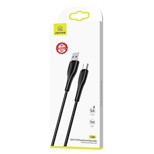 Kabel USAMS USB USB-C U38 Do OPPO HUAWEI 5A Fast Charge 1m Czarny