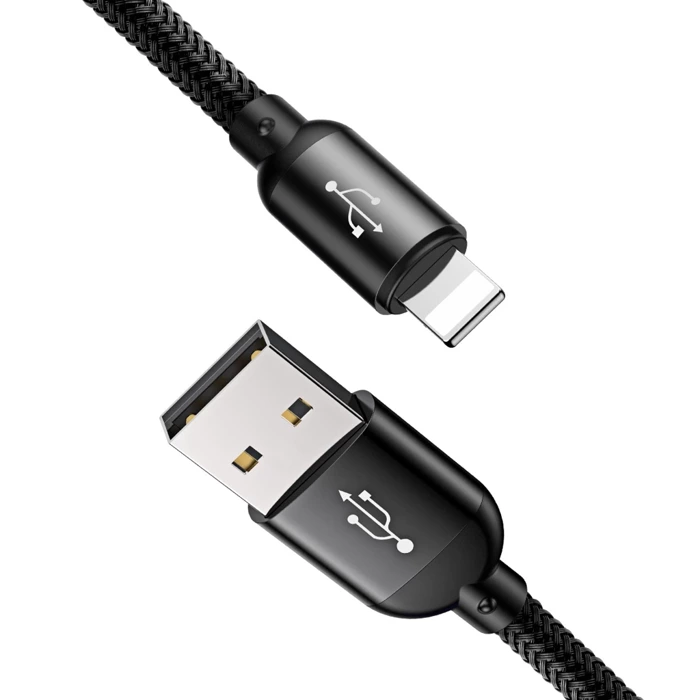 Kabel USB BASEUS 3w1 USB-C Lightning Micro 3,5A 0,3m czarny