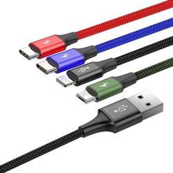 Kabel USB BASEUS Fast 4w1 2xUSB-C Lightning Micro 3,5A 1,2m czarny