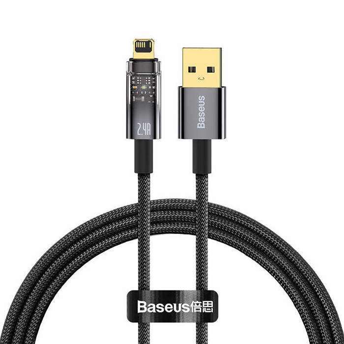 Kabel USB do Lightning Baseus Explorer, 2.4A, 1m (czarny)