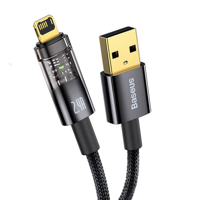 Kabel USB do Lightning Baseus Explorer, 2.4A, 1m (czarny)