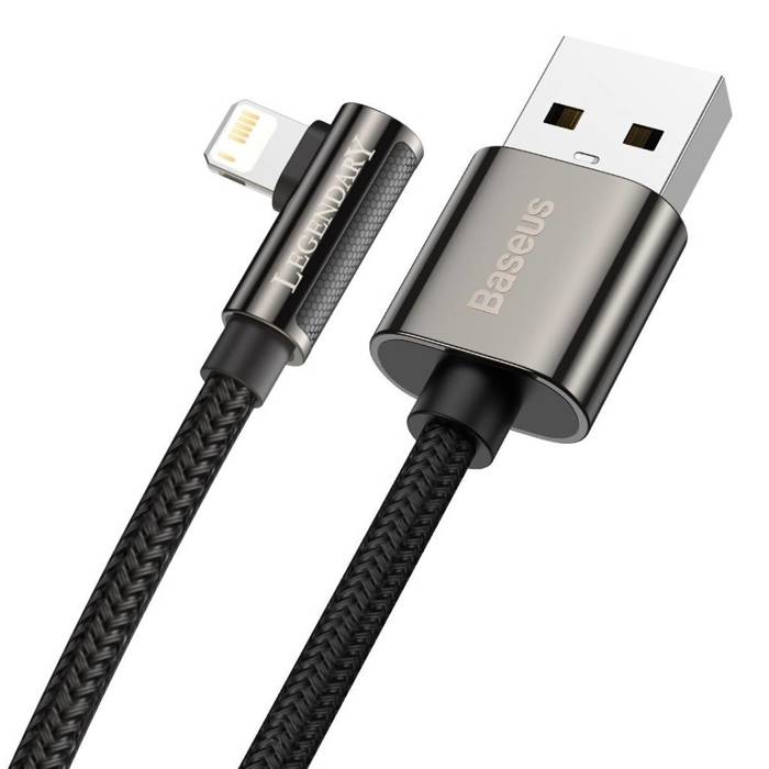 Kabel USB do Lightning kątowy Baseus Legend Series, 2.4A, 2m (czarny)