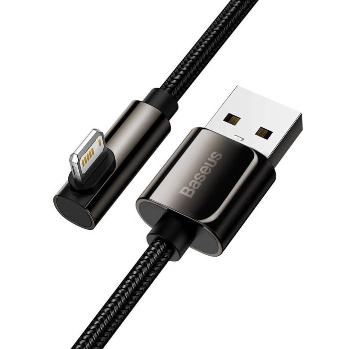 Kabel USB do Lightning kątowy Baseus Legend Series, 2.4A, 2m (czarny)