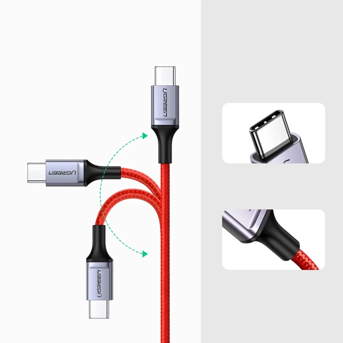 Kabel Ugreen US294 USB-C 2.0 / USB-C 2.0 3A - czerwony