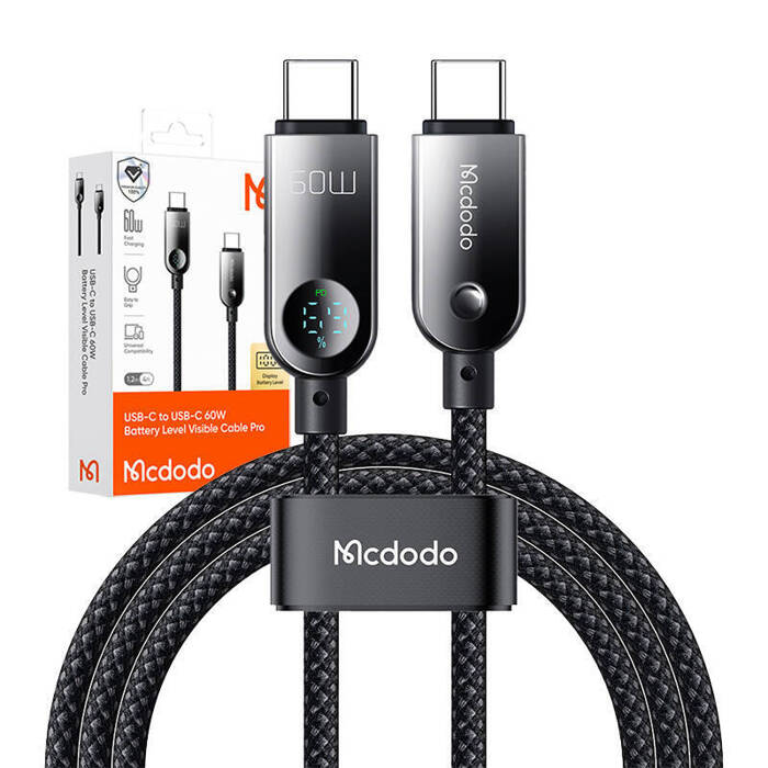 Kabel danych Mcdodo CA-4780 USB-C do USB-C  60W 1.2m (czarny)