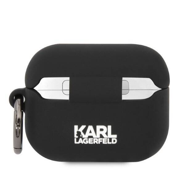 Karl Lagerfeld KLAPRUNCHK AirPods Pro cover czarny/black Silicone Choupette Head 3D