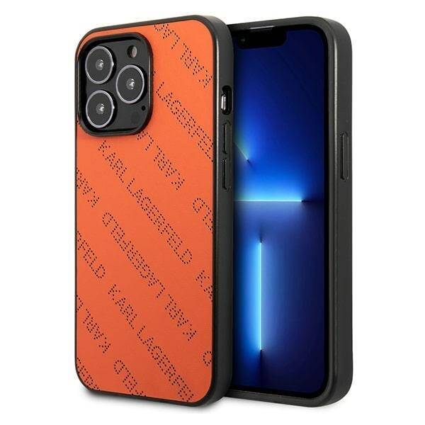 Karl Lagerfeld KLHCP13LPTLO iPhone 13 Pro 6,1" hardcase pomarańczowy/orange Perforated Allover