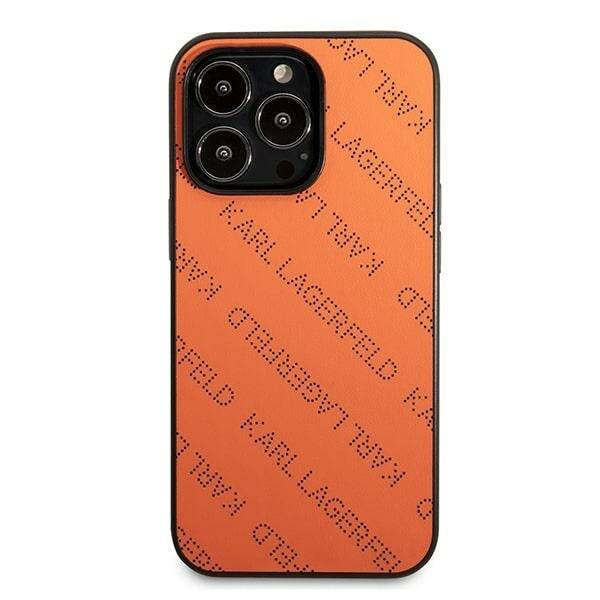 Karl Lagerfeld KLHCP13LPTLO iPhone 13 Pro 6,1" hardcase pomarańczowy/orange Perforated Allover