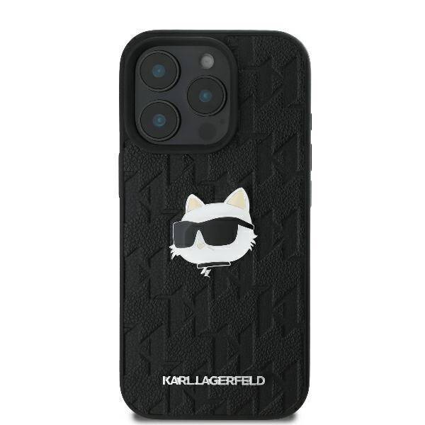 Karl Lagerfeld KLHCP16LPGKLCHPK iPhone 16 Pro 6.3" czarny/black hardcase Monogram Choupette Head Pin