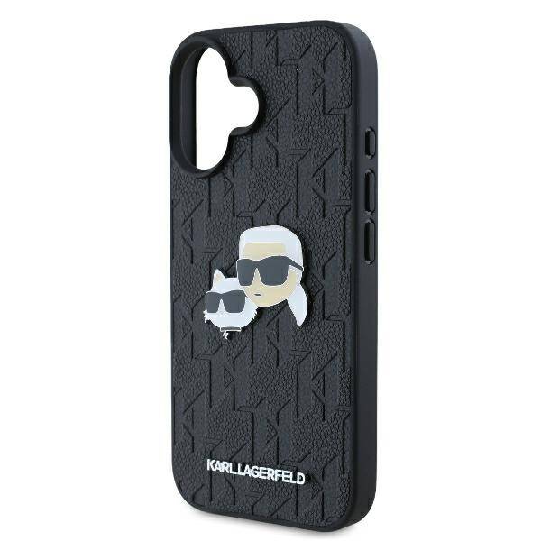 Karl Lagerfeld KLHCP16MPGKLKCPK iPhone 16 Plus 6.7" czarny/black hardcase Monogram Karl&Chaoupette Head Pin