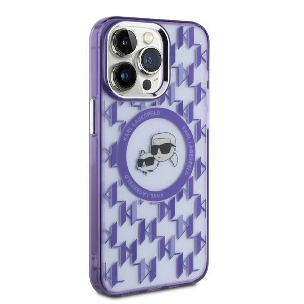 Karl Lagerfeld KLHMP15LHMCKMHU iPhone 15 Pro 6.1" fioletowy/purple IML Monogram Karl&Choupette Head MagSafe