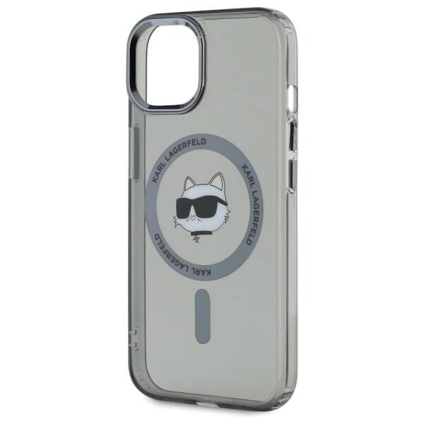 Karl Lagerfeld KLHMP15SHLSCHK iPhone 15   6.1" czarny/black hardcase IML Metal Choupette Head MagSafe