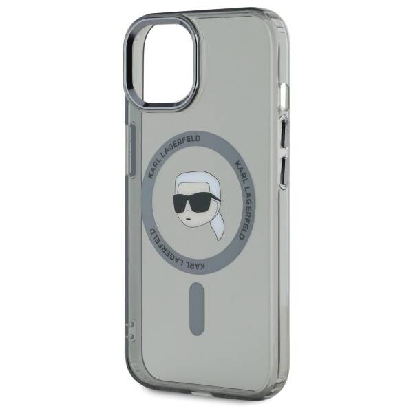 Karl Lagerfeld KLHMP15SHLSKIK iPhone 15   6.1" czarny/black hardcase IML Metal Karl Head MagSafe