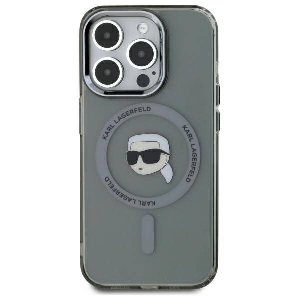 Karl Lagerfeld KLHMP15XHLSKIK iPhone 15   Pro Max 6.7" czarny/black hardcase IML Metal Karl Head MagSafe