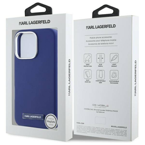 Karl Lagerfeld KLHMP16LPGMSRPB iPhone 16  Pro 6.3" niebieski/blue hardcase FW Metal Plate MagSafe