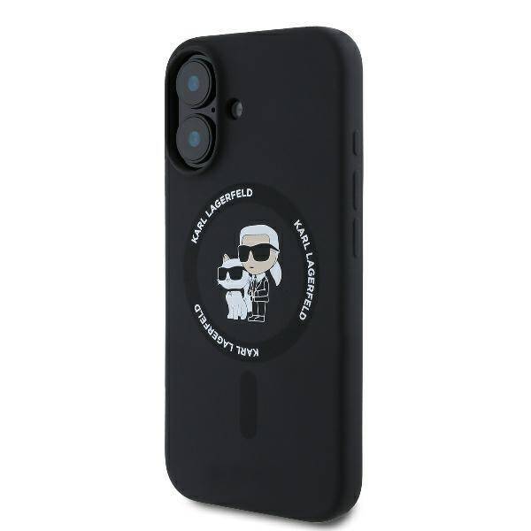 Karl Lagerfeld KLHMP16MSCMKCRHK iPhone 16 Plus 6.7" czarny/black hardcase Silicone Karl&Choupette Heads Ring MagSafe