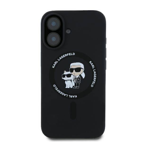 Karl Lagerfeld KLHMP16MSCMKCRHK iPhone 16 Plus 6.7" czarny/black hardcase Silicone Karl&Choupette Heads Ring MagSafe