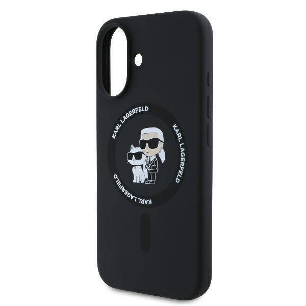 Karl Lagerfeld KLHMP16MSCMKCRHK iPhone 16 Plus 6.7" czarny/black hardcase Silicone Karl&Choupette Heads Ring MagSafe