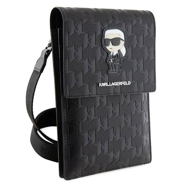 Karl Lagerfeld Torebka KLWBSAKHPKK czarny/black Saffiano Monogram Ikonik