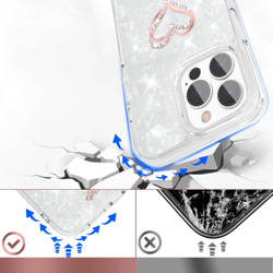 Kingxbar Epoxy Series etui z Kryształami Swarovskiego iPhone 13 Pro biały