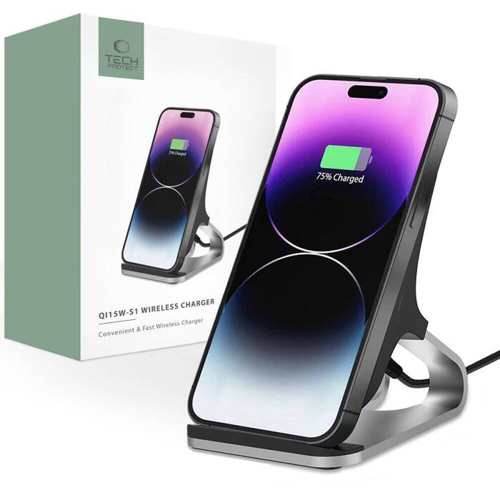 ŁADOWARKA TECH-PROTECT QI15W-S1 WIRELESS CHARGER 15W BLACK