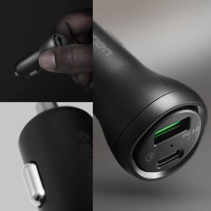 Ładowarka SPIGEN STEADIBOOST F31QC 2-PORT CAR CHARGER PD27W/QC3.0 BLACK