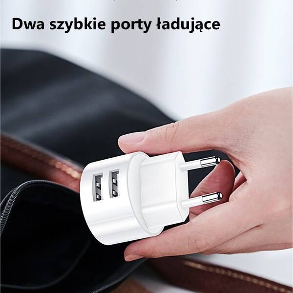 Ładowarka Sieciowa USAMS 2xUSB 2,1A Kabel MicroUSB Round Fast Charging Biały