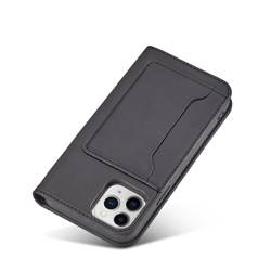 Magnet Card Case etui do iPhone 12 Pro pokrowiec portfel na karty kartę podstawka czarny