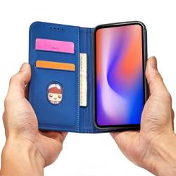 Magnet Card Case etui do iPhone 12 Pro pokrowiec portfel na karty kartę podstawka niebieski