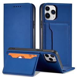 Magnet Card Case etui do iPhone 12 Pro pokrowiec portfel na karty kartę podstawka niebieski