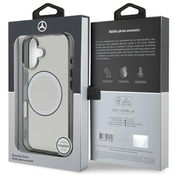 Mercedes MEHMP16S23HUOKC iPhone 16 6.1" transparent hardcase Printed logo MagSafe