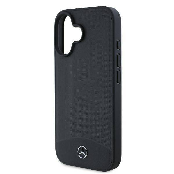 Mercedes MEHMP16S23RBARK iPhone 16 6.1" czarny/black hardcase Textured And Plain Leather MagSafe