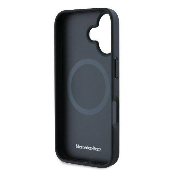 Mercedes MEHMP16S23RBARK iPhone 16 6.1" czarny/black hardcase Textured And Plain Leather MagSafe