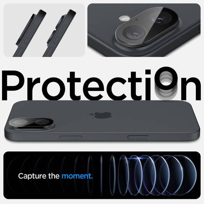 OSŁONA APARATU SPIGEN OPTIK GLAS.TR CAMERA PROTECTOR 2-PACK IPHONE 16 / 16 PLUS BLACK