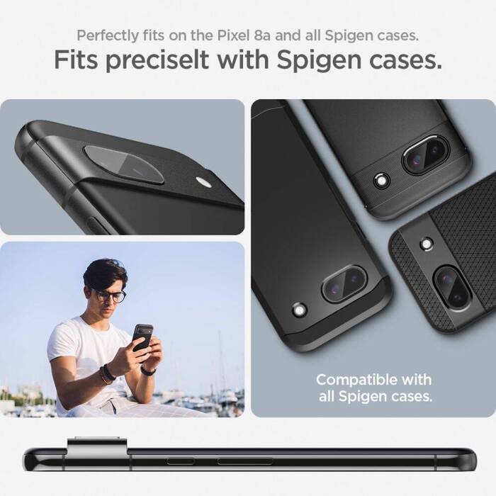 OSŁONA APARATU SPIGEN OPTIK.TR ”EZ FIT” CAMERA PROTECTOR 2-PACK GOOGLE PIXEL 8A CLEAR