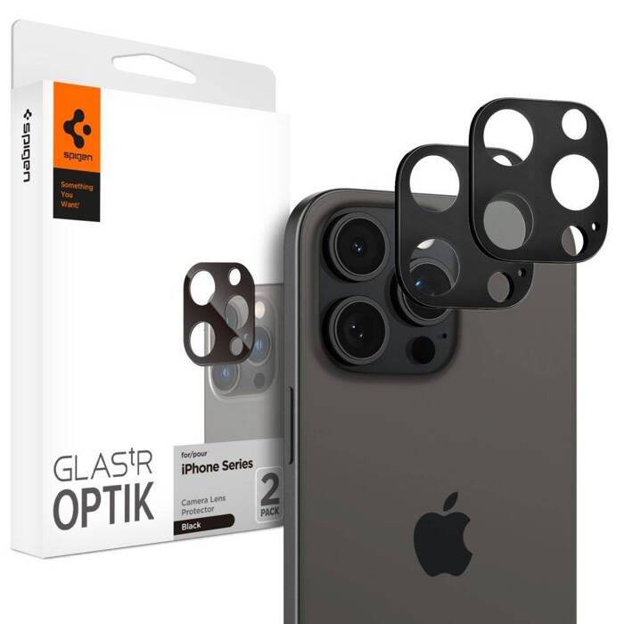 Osłona Aparatu Spigen Optik.tr Camera Protector 2-pack iPhone 14 Pro / 14 Pro Max  / 15 Pro / 15 Pro Max Black