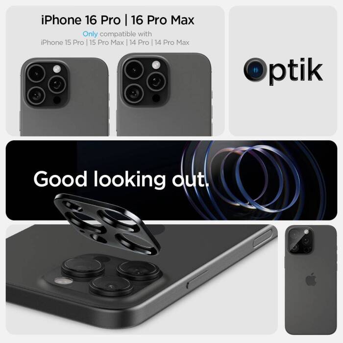 Osłona Aparatu Spigen Optik.tr Camera Protector 2-pack iPhone 14 Pro / 14 Pro Max  / 15 Pro / 15 Pro Max Black