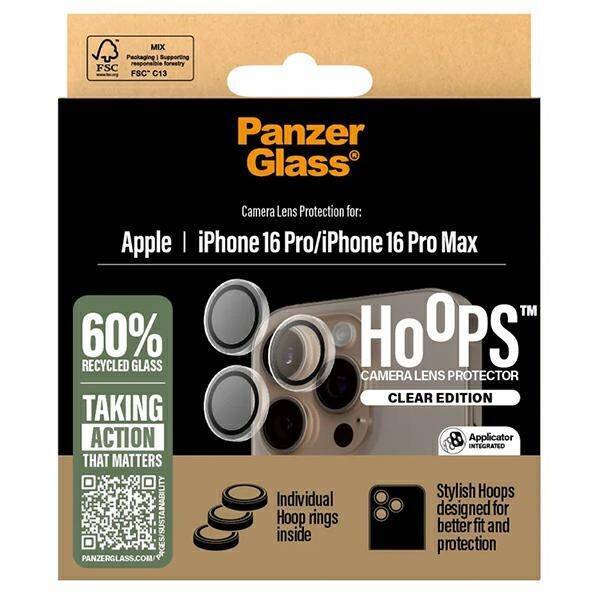 PanzerGlass Hoops Transparent Lens Protector iPhone 16 Pro 6.3" / 16 Pro Max 6.9" 1286