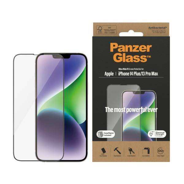 PanzerGlass Ultra-Wide Fit iPhone 14 Plus / 13 Pro Max 6,7" Screen Protection Antibacterial Easy Aligner Included 2785