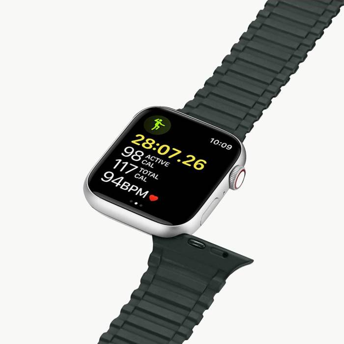 Pasek Dux Ducis Strap (Armor Version) pasek Apple Watch Ultra, SE, 8, 7, 6, 5, 4, 3, 2, 1 (49, 45, 44, 42  mm) silikonowa magnetyczna opaska bransoleta zielony