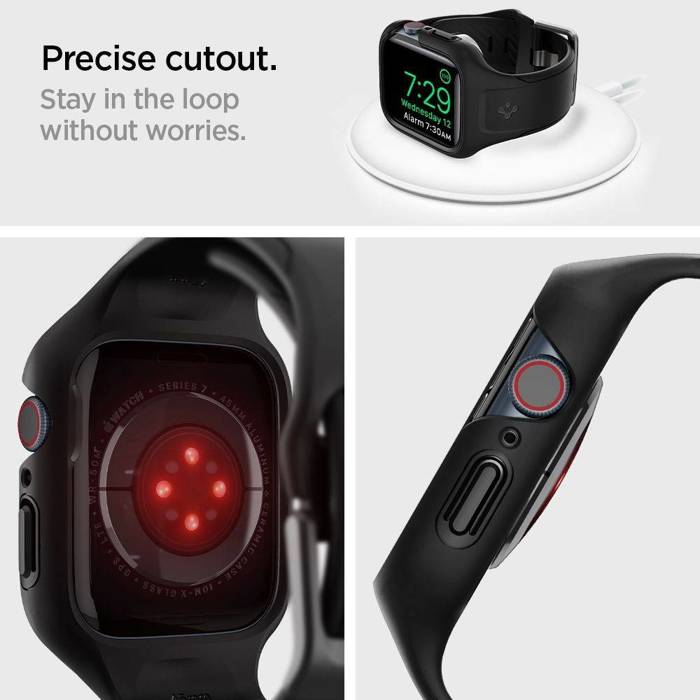 Pasek Spigen Liquid Air Pro Apple Watch 6 7 8 9 45mm Czarne