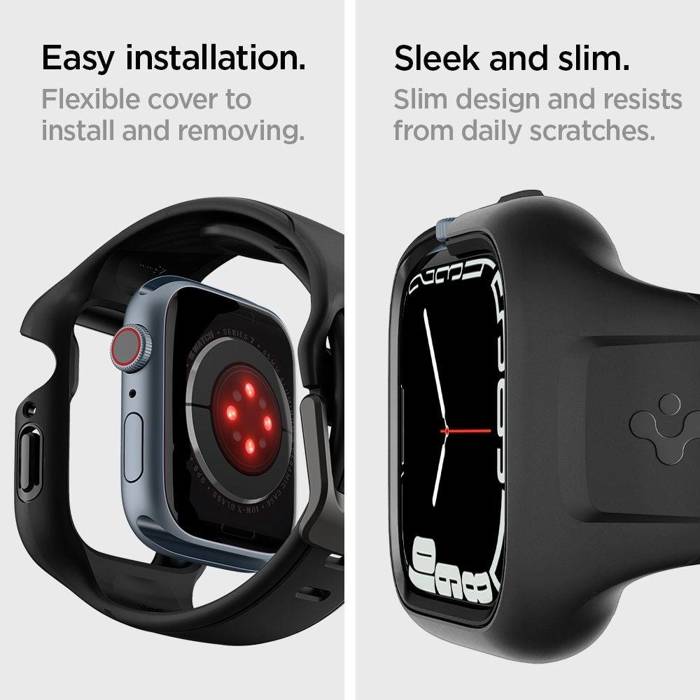 Pasek Spigen Liquid Air Pro Apple Watch 6 7 8 9 45mm Czarne