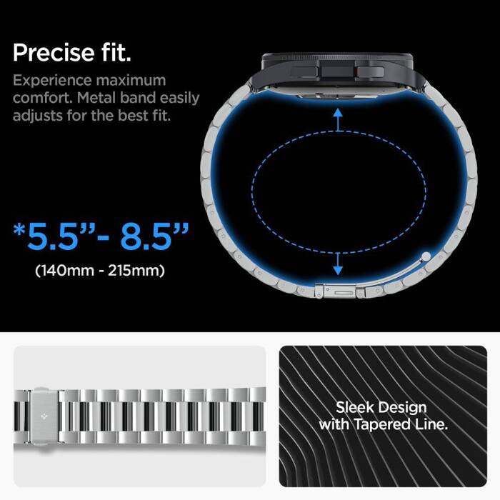 Pasek Spigen Modern Fit Band Samsung Galaxy Watch 6 Classic (47 mm) Silver Case