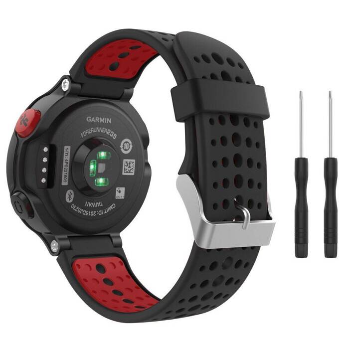 Pasek TECH-PROTECT Smooth Garmin Forerunner 220/230/235/630/735 Black/red Czarny