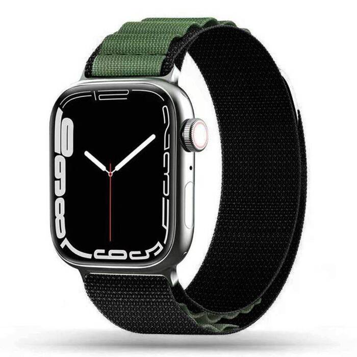 Pasek Tech-protect Nylon Pro Apple Watch 4 / 5 / 6 / 7 / 8 / Se / Ultra (42 / 44 / 45 / 49 Mm) Black / Military Green