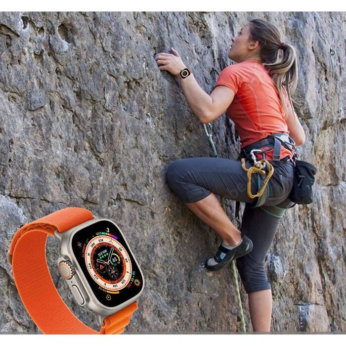 Pasek Tech-protect Nylon Pro Apple Watch 4 / 5 / 6 / 7 / 8 / Se / Ultra (42 / 44 / 45 / 49 Mm) Black / Orange